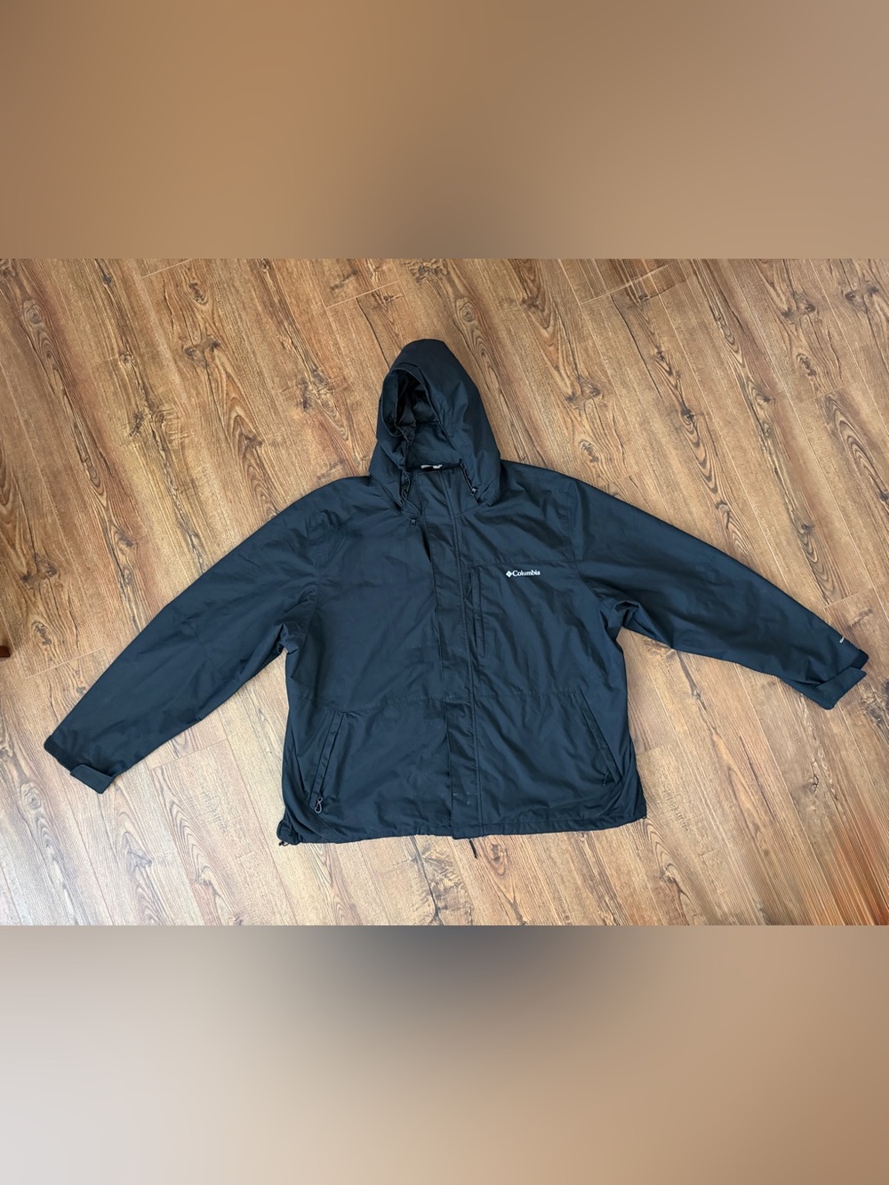 Columbia Omni-Tech Men's Hooded Zip Jacket Black Size 3X Big & Tall